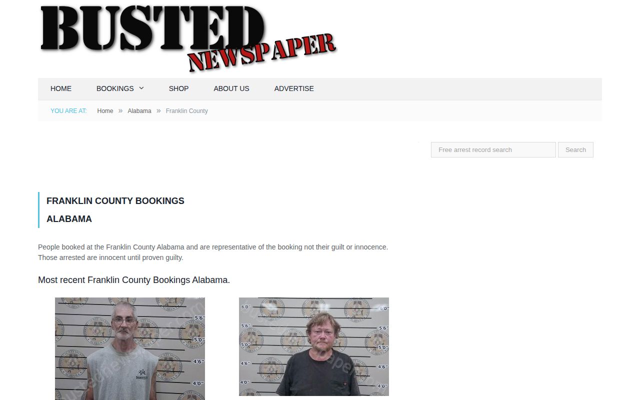 Busted Newspaper unofficial Franklin County archive
