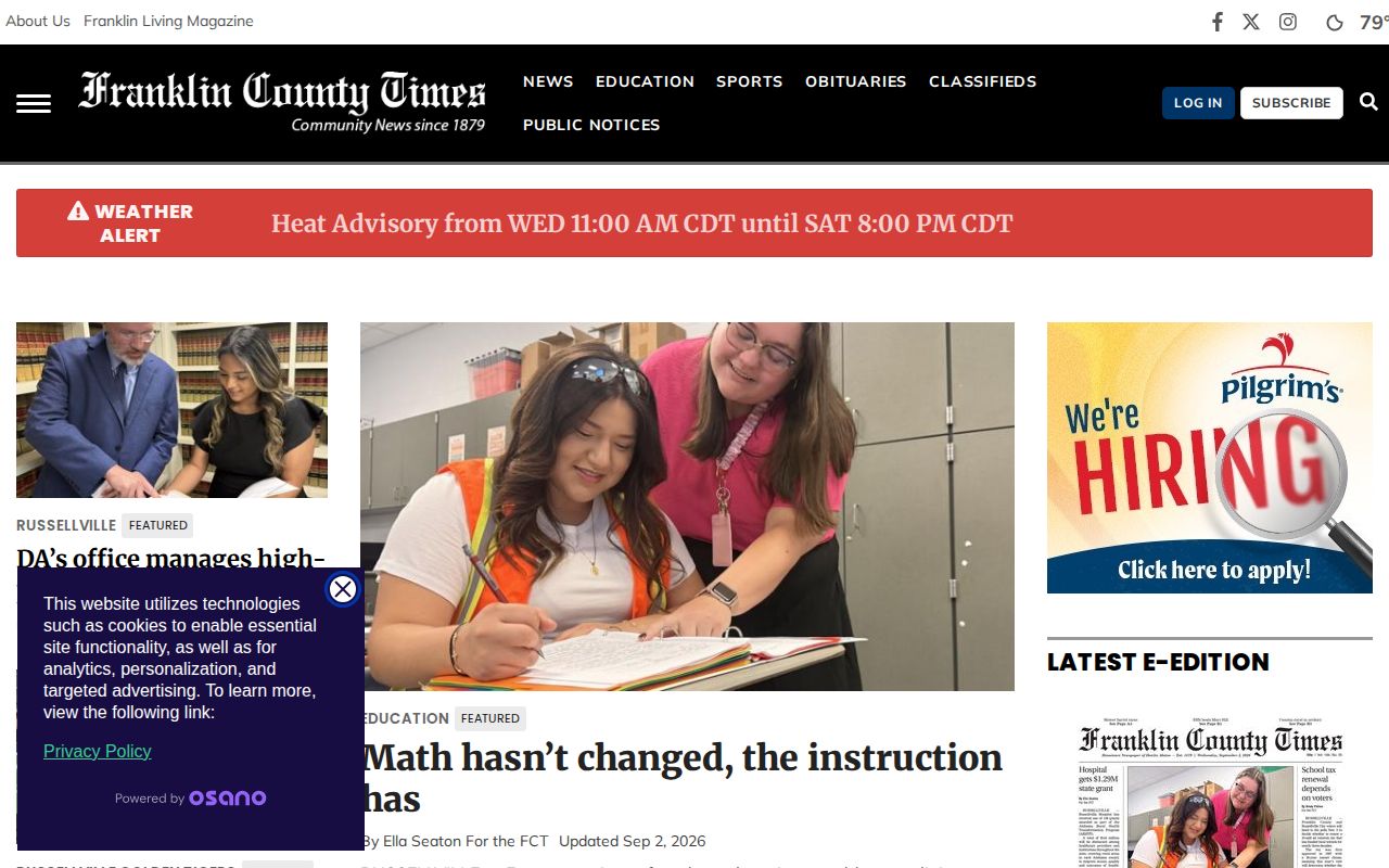 Franklin County Times local news website